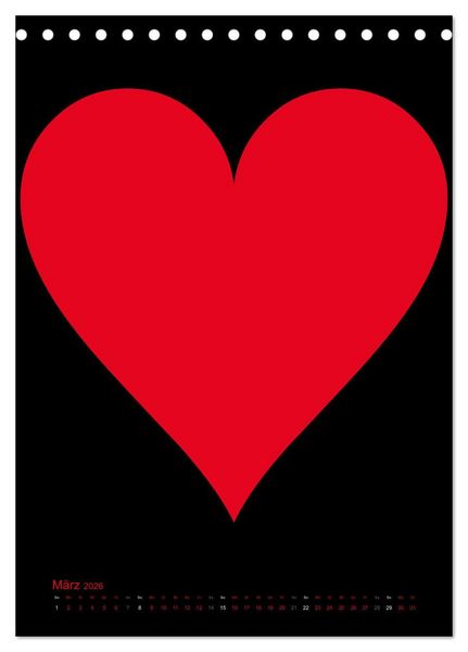 Produktbild: Foto- und Bastelkalender &bdquo;LIEBE&ldquo; in der Farbe Schwarz (Tischkalender 2026 DIN A5 hoch), CALVENDO Monatskalender