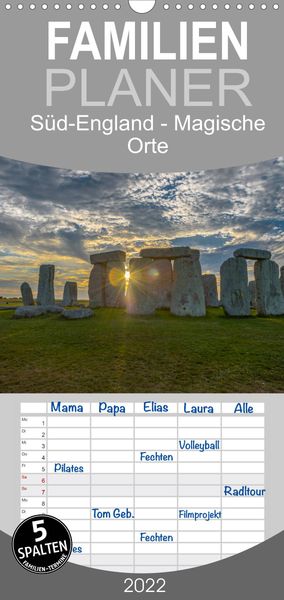 Produktbild: Familienplaner Foto-Momente S&uuml;d-England - Magische Orte (Wandkalender 2022 , 21 cm x 45 cm, hoch)