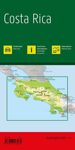 Produktbild: freytag & berndt Stra&szlig;enkarte Costa Rica 1:400.000