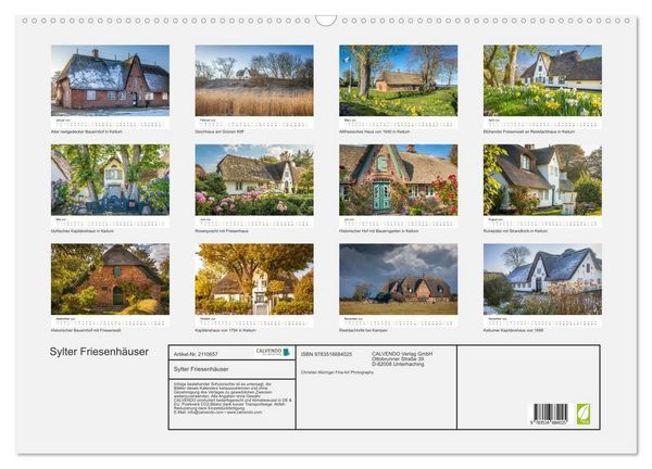 Produktbild: Sylter Friesenh&auml;user (Wandkalender 2026 DIN A2 quer), CALVENDO Monatskalender