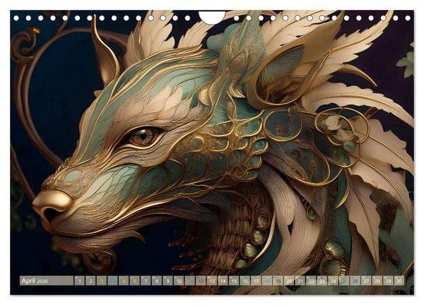 Produktbild: Tiere im Jugendstil - Eine Hommage an die Sch&ouml;nheit des Art Nouveau (Wandkalender 2026 DIN A4 quer), CALVENDO Monatskalender