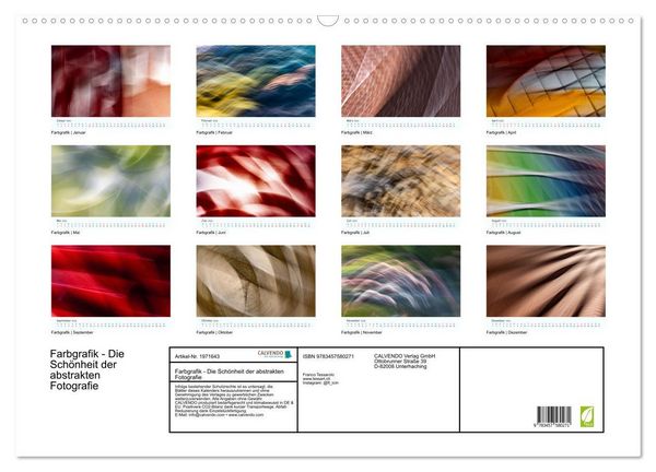 Produktbild: Farbgrafik - Die Sch&ouml;nheit der abstrakten Fotografie (Wandkalender 2026 DIN A2 quer), CALVENDO Monatskalender
