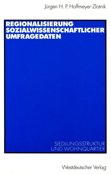 Produktbild: Regionalisierung sozialwissenschaftlicher Umfragedaten
