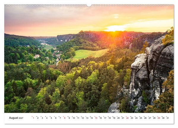 Produktbild: S&auml;chsische Schweiz - Wandern im Elbsandsteingebirge (Wandkalender 2027 DIN A2 quer), CALVENDO Monatskalender