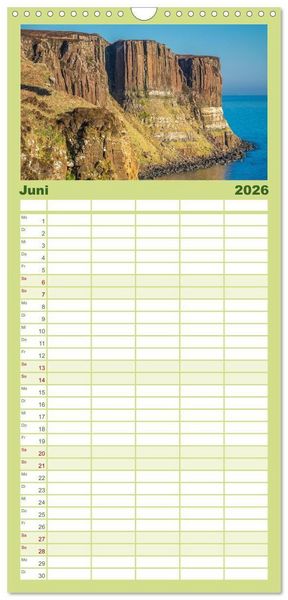 Produktbild: Familienplaner 2026 - Raue Sch&ouml;nheit - Isle of Skye mit 5 Spalten (Wandkalender, 21 x 45 cm) CALVENDO