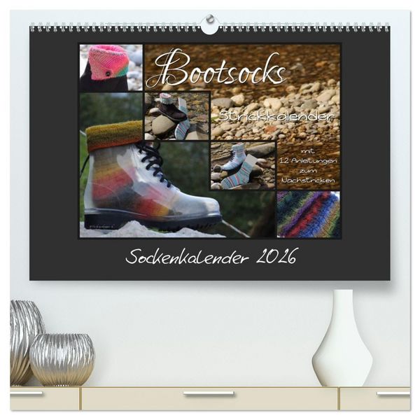 Produktbild: Sockenkalender Bootsocks 2026 (hochwertiger Premium Wandkalender 2026 DIN A2 quer), Kunstdruck in Hochglanz
