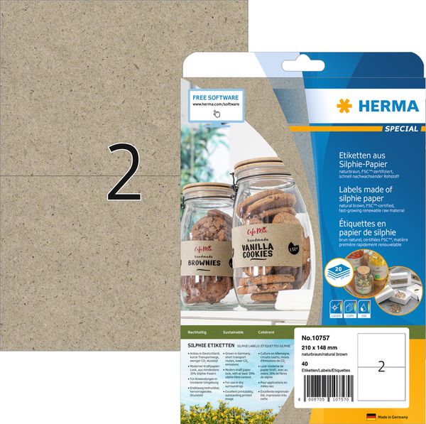 HERMA Special Etiketten aus Silphie-Papier