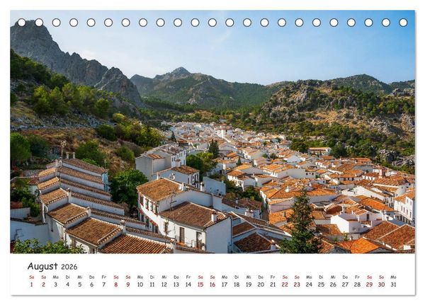 Produktbild: Andalusien - Wei&szlig;e D&ouml;rfer und wilde Natur (Tischkalender 2026 DIN A5 quer), CALVENDO Monatskalender
