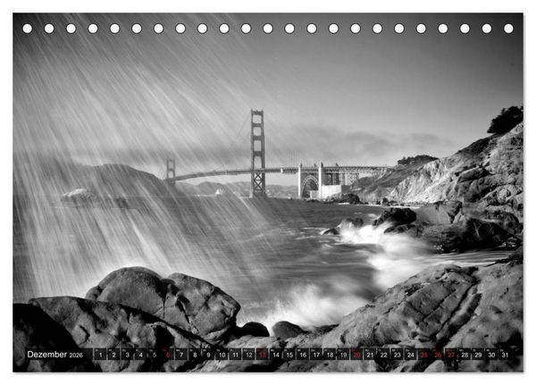 Produktbild: SAN FRANCISCO Monochrome Ansichten (Tischkalender 2026 DIN A5 quer), CALVENDO Monatskalender