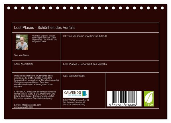 Produktbild: Lost Places - Sch&ouml;nheit des Verfalls (Tischkalender 2026 DIN A5 quer), CALVENDO Monatskalender