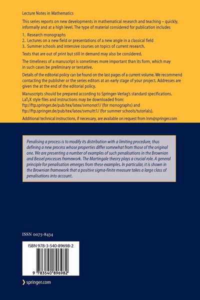 Produktbild: Penalising Brownian Paths