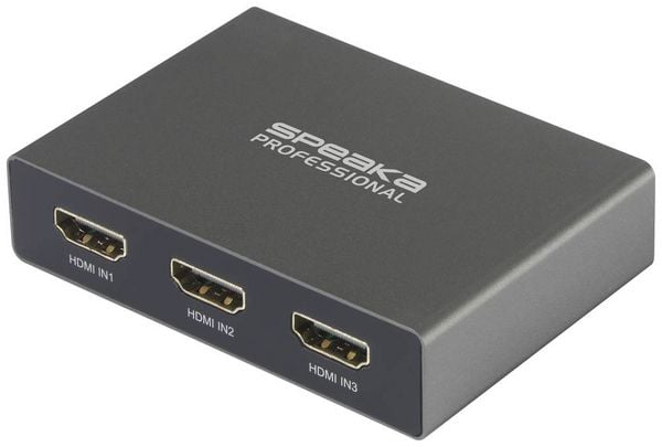 Produktbild: SpeaKa Professional SP-HDS-210 3 Port HDMI-Switch UHD 8K @ 60 Hz, UHD 4K @ 120Hz