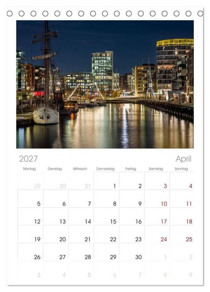 Produktbild: Tischplaner 2027 - Magic Nights Hamburg (A5 Tischkalender zum Aufstellen) CALVENDO