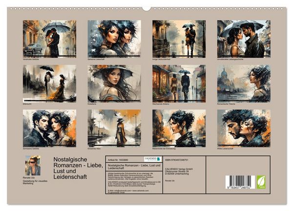 Produktbild: Nostalgische Romanzen - Liebe, Lust und Leidenschaft (hochwertiger Premium Wandkalender 2026 DIN A2 quer), Kunstdruck in Hochglanz