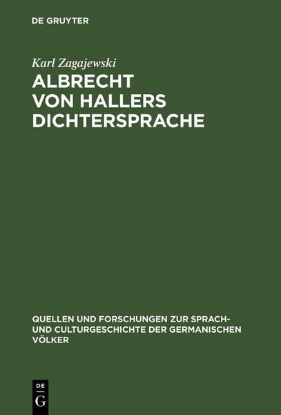 Produktbild: Albrecht von Hallers Dichtersprache