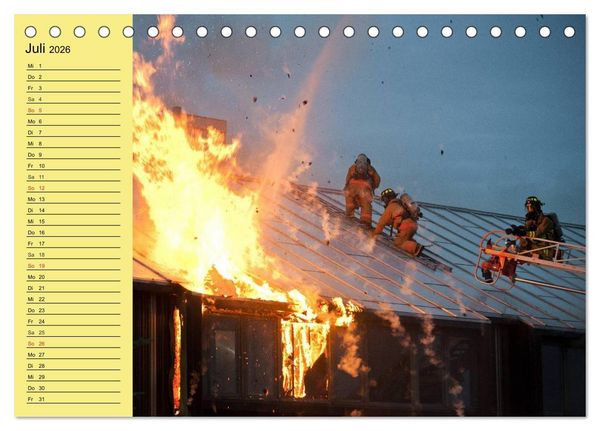 Produktbild: Die Feuerwehr. U.S. Firefighter im Einsatz (Tischkalender 2026 DIN A5 quer), CALVENDO Monatskalender