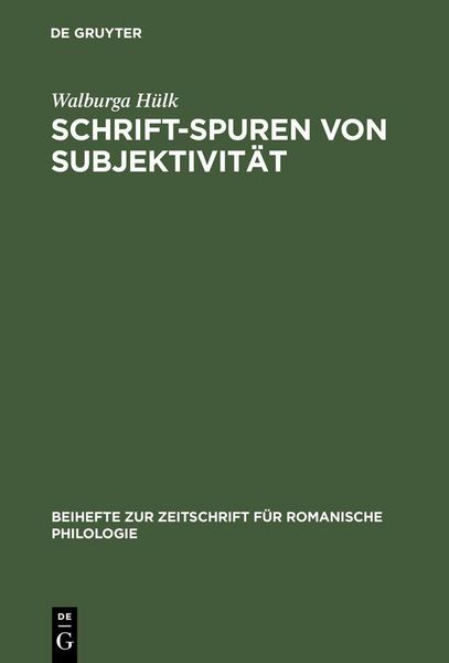Produktbild: Schrift-Spuren von Subjektivit&auml;t