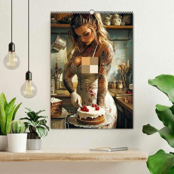 Produktbild: Tattoo Girls and Cakes (Wall Calendar 2026 DIN A2 portrait), CALVENDO 12 Month Wall Calendar
