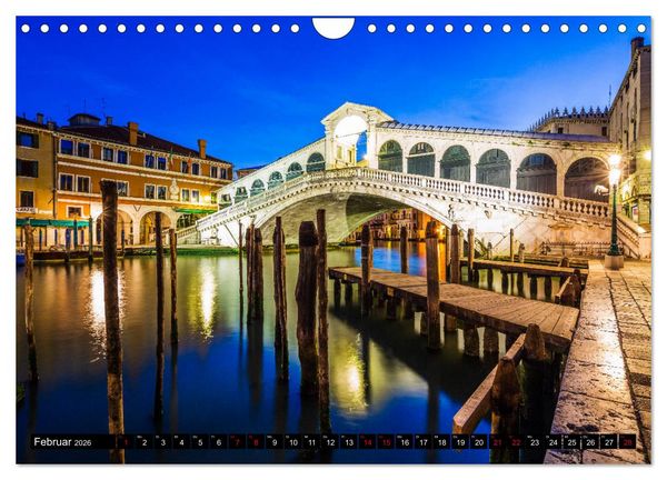 Produktbild: Venedig - Pal&auml;ste, Br&uuml;cken und Kan&auml;le (Wandkalender 2026 DIN A4 quer), CALVENDO Monatskalender