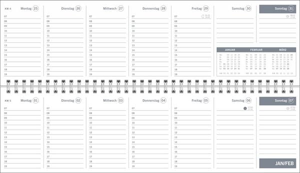 Produktbild: times&more Gr&uuml;n Wochenquerplaner 2027