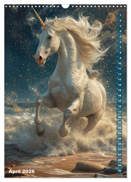 Produktbild: M&auml;rchenhafte Einhornreise - Ein Jahr voller Magie (Wandkalender 2026 DIN A3 hoch), CALVENDO Monatskalender