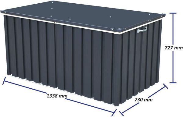 Produktbild: Metall Garten Ger&auml;tebox Kiste Kissenbox 585 L