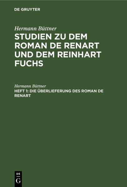 Produktbild: Die &Uuml;berlieferung des Roman de Renart