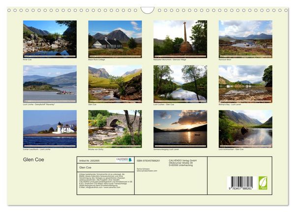 Produktbild: Glen Coe (Wandkalender 2026 DIN A3 quer), CALVENDO Monatskalender