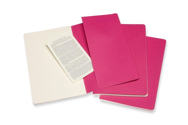 Produktbild: Moleskine Cahier Large/A5, 3er Set, Blanko, Kinetisches Pink