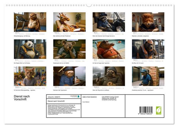 Produktbild: Dienst nach Vorschrift (hochwertiger Premium Wandkalender 2026 DIN A2 quer), Kunstdruck in Hochglanz