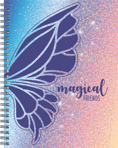 Produktbild: Brunnen Freundebuch Magic Butterfly &brvbar; 16&times;21 cm, 80 Seiten, rosarot/lila