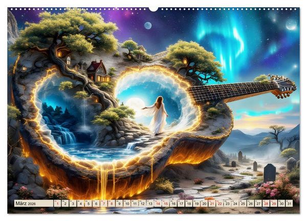 Produktbild: Gitarrenhorizonte (hochwertiger Premium Wandkalender 2026 DIN A2 quer), Kunstdruck in Hochglanz
