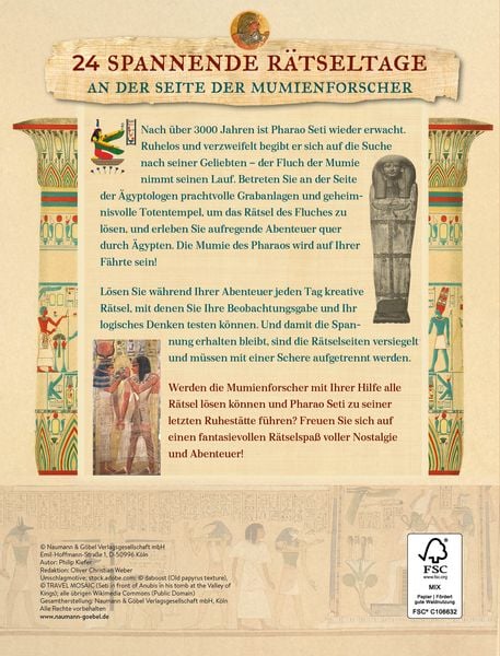 Produktbild: Der Fluch der Mumie Adventskalender der Logikr&auml;tsel
