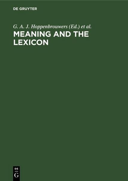Produktbild: Meaning and the lexicon