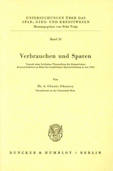 Produktbild: Verbrauchen und Sparen.