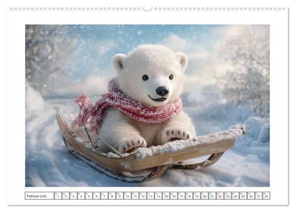 Produktbild: Kleiner Eisb&auml;r und die gro&szlig;e Welt (hochwertiger Premium Wandkalender 2026 DIN A2 quer), Kunstdruck in Hochglanz