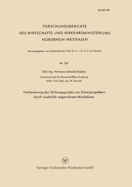 Produktbild: Verbesserung des Wirkungsgrades von D&uuml;senpropellern durch zus&auml;tzlich angeordnete Mischd&uuml;sen