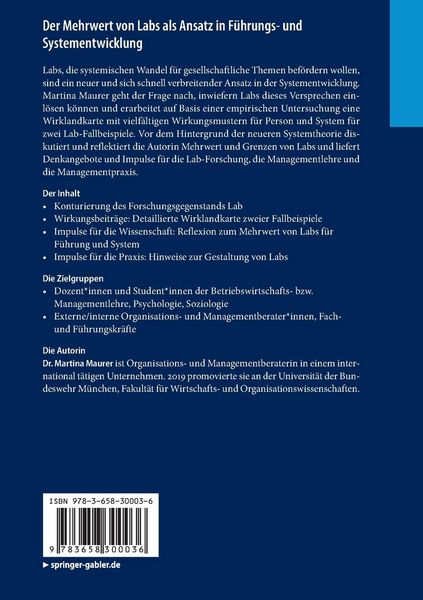 Produktbild: Der Mehrwert von Labs als Ansatz in F&uuml;hrungs- und Systementwicklung