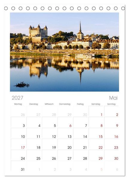 Produktbild: Tischplaner 2027 - Zauberhaftes Tal der Loire. Charmante St&auml;dte und pr&auml;chtige Schl&ouml;sser (A5 Tischkalender zum Aufstellen) CALVENDO