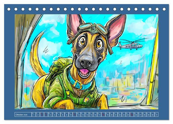 Produktbild: Malinois Fun. Lustige Cartoons vom Diensthund des Jahres! (Tischkalender 2026 DIN A5 quer), CALVENDO Monatskalender
