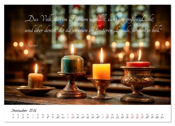 Produktbild: Christlicher Kalender mit Bibelzitaten und spirituellen Bildern (Wandkalender 2026 DIN A2 quer), CALVENDO Monatskalender