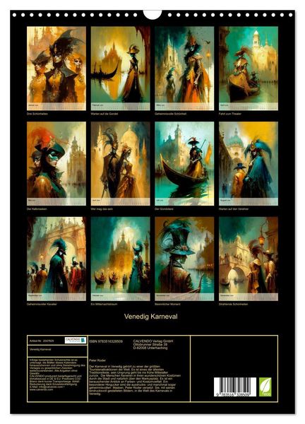 Produktbild: Venedig Karneval (Wandkalender 2026 DIN A3 hoch), CALVENDO Monatskalender