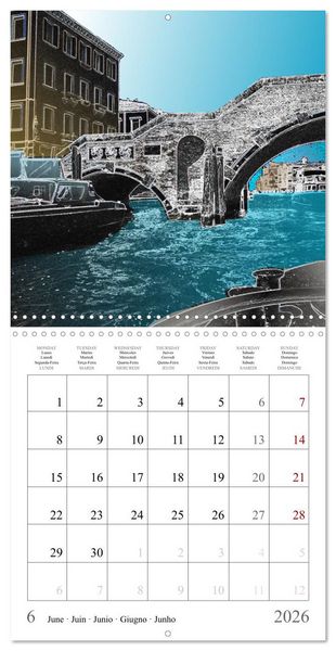 Produktbild: The city of bridges - Venice (Wall Calendar 2026 12 &times; 12 Inch) CALVENDO 12 Month Wall Calendar