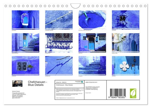 Produktbild: Chefchaouen - Blue Details (Wandkalender 2026 DIN A4 quer), CALVENDO Monatskalender