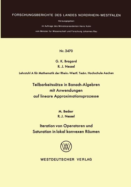Produktbild: Teilbarkeitss&auml;tze in Banach-Algebren mit Anwendungen auf lineare Approximationsprozesse