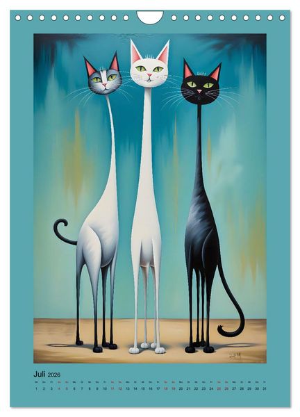 Produktbild: Buntes Katzenvolk (Wandkalender 2026 DIN A4 hoch), CALVENDO Monatskalender