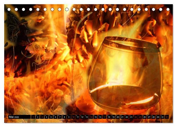Produktbild: Feuer &bull; W&auml;rme, Licht & Gefahr (Tischkalender 2026 DIN A5 quer), CALVENDO Monatskalender