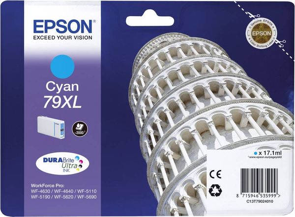 Epson Druckerpatrone T7902, 79XL Original Cyan C13T79024010