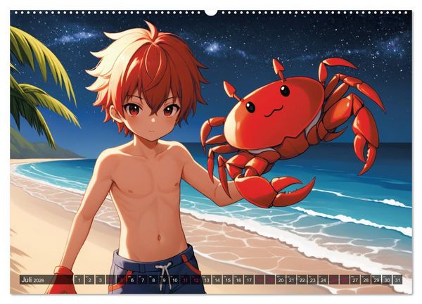 Produktbild: Manga Kalender Sternzeichen (hochwertiger Premium Wandkalender 2026 DIN A2 quer), Kunstdruck in Hochglanz