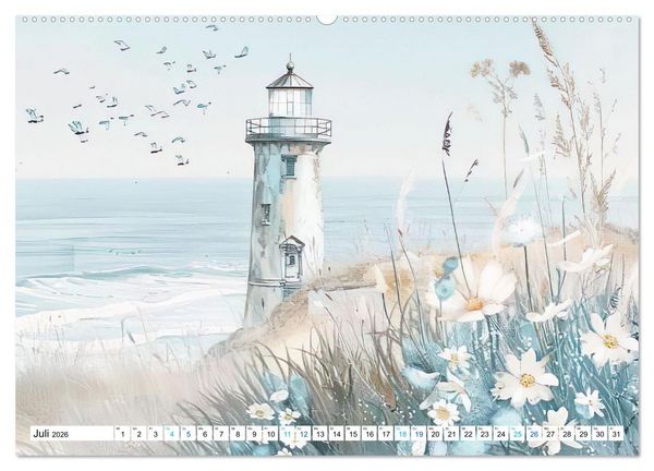 Produktbild: Strandtr&auml;ume in Aquarell (Wandkalender 2026 DIN A2 quer), CALVENDO Monatskalender